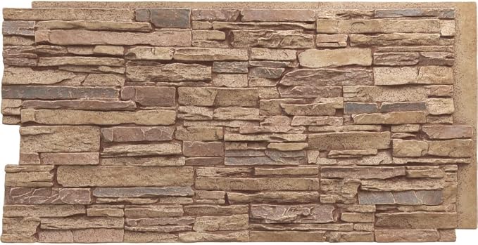 EverStone Canyon Ridge Faux Stone Panel, 45 3/4"W x 24 1/2"H x 1 1/4"D by EkenaMillwork