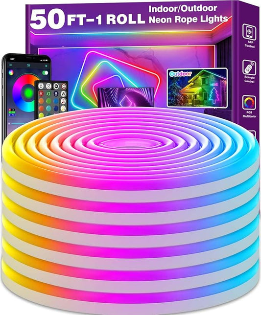 AILBTON 50Ft Neon Rope Lights, Flexible Led Rope Lights Control by AILBTON