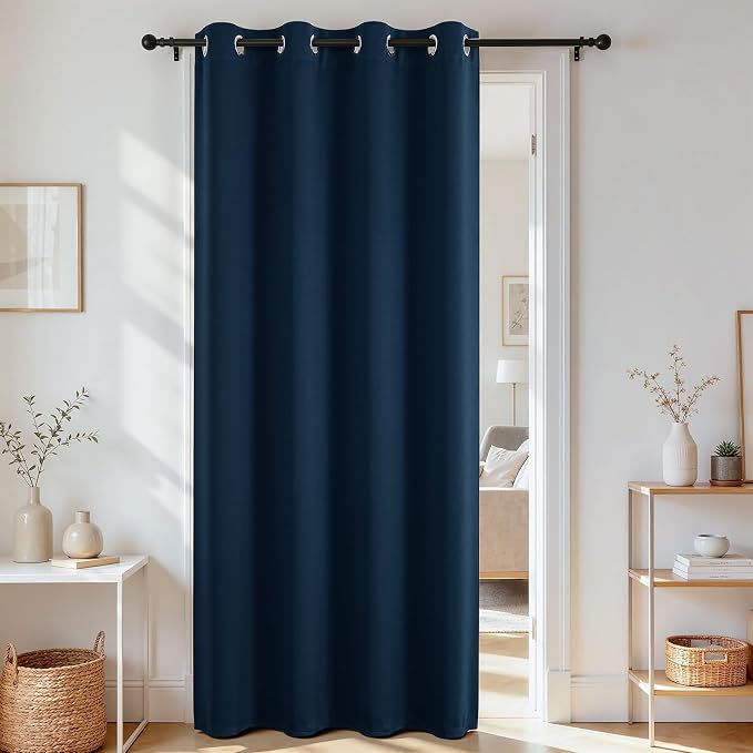 Joydeco Blackout Door Curtain for Doorway Privacy 72 Inches Long, Grommet by JOYDECO