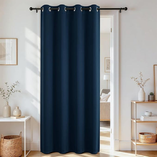Joydeco Blackout Door Curtain for Doorway Privacy 72 Inches Long, Grommet by JOYDECO