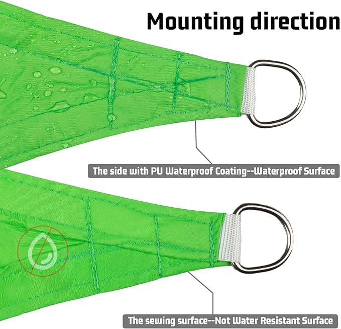 LOVE STORY Right Triangle 14'x16'x21.3' Waterproof Sun Shade Sail Canopy UV Block for Outdoor Patio Backyard Carport,Fruit Green(We Make Custom Size)