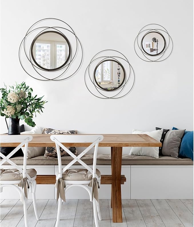 Circle Mirror Wall Decorative Metal Wall Mirror, Art Small Round Wall Home - Image 6