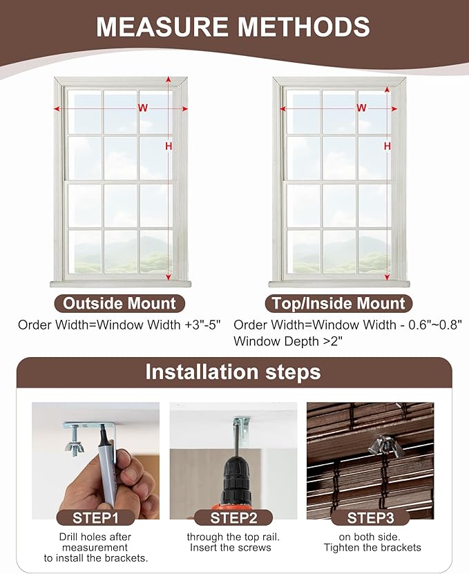 36''W X 72''H Cordless Bamboo Roman Shades - Image 4