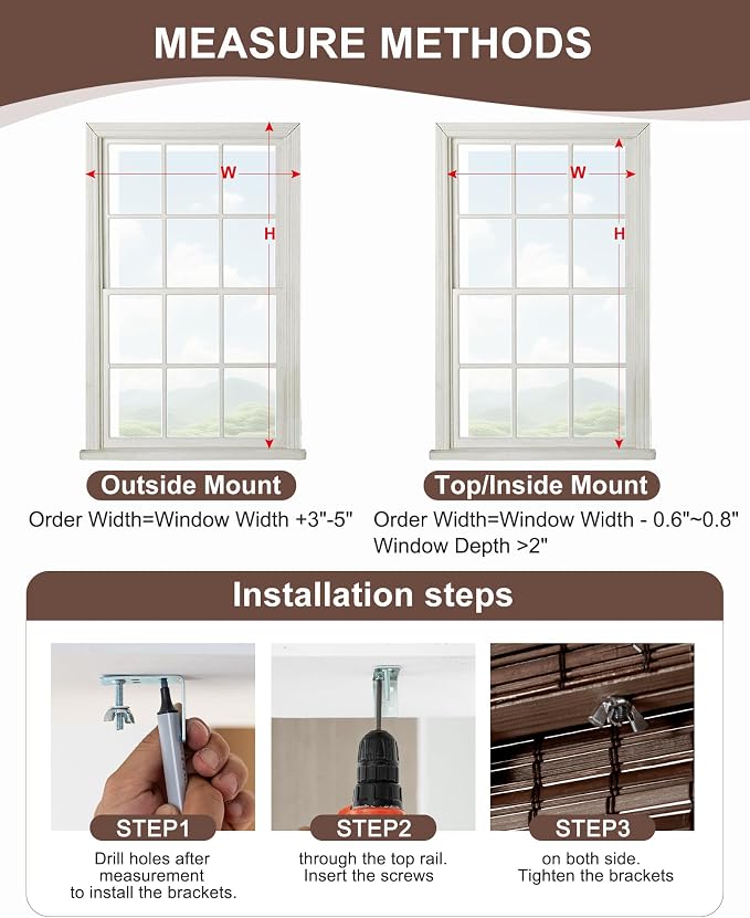 42''W X 72''H Cordless Bamboo Roman Shades - Image 4