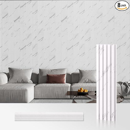 OUZUGIE WPC Acoustic Slat Wall Paneling, Living Room, TV Background, Study Room by OUZUGIE