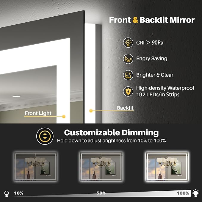30x36 Inch LED Bathroom Mirror - Image 3