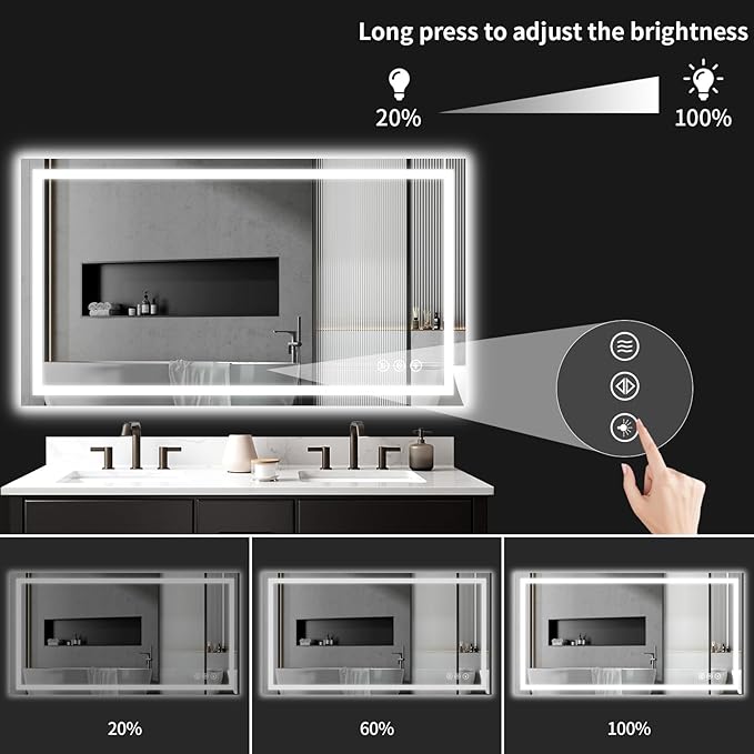 LED Bathroom Mirrors 36"x50" Bathroom Mirror - Image 4