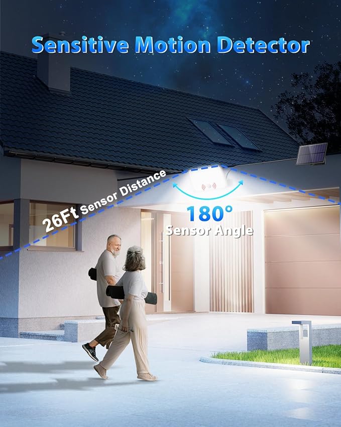 Solar Lights for Outside, 172LED 3Modes Split Motion Sensor Outdoor Lights with Remote Control, Solar Lights Outdoor Waterproof IP65, Outdoor Solar Lights for Yard,Patio,Garden,Garage, 2 Pack