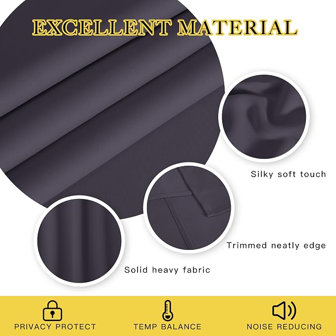 NICETOWN Blackout Curtains 84 Inch Length, Thermal Insulated Room Darkening - Image 2