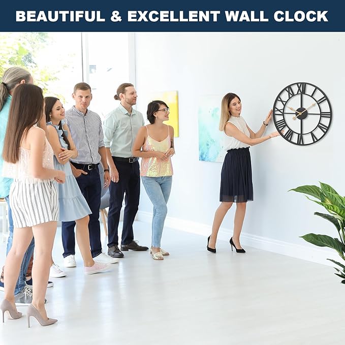 Pytha Sight 30 Inch Extra Large Giant Wall Clock, Oversized Round Silent - Image 3
