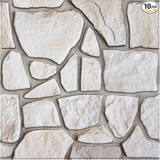 COMSTICKC 3D Faux Stone Wall Sticker Peel and Stick Wall Panels, Not Real Stone by COMSTICKCDECOR