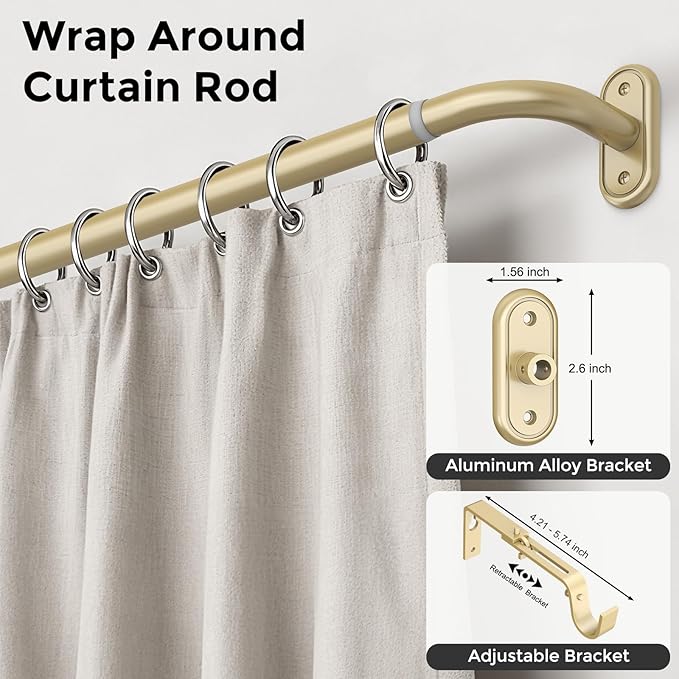 2 Pack Curtain Rods 36-120 Inch, Living Room, Sliding Door - Image 2