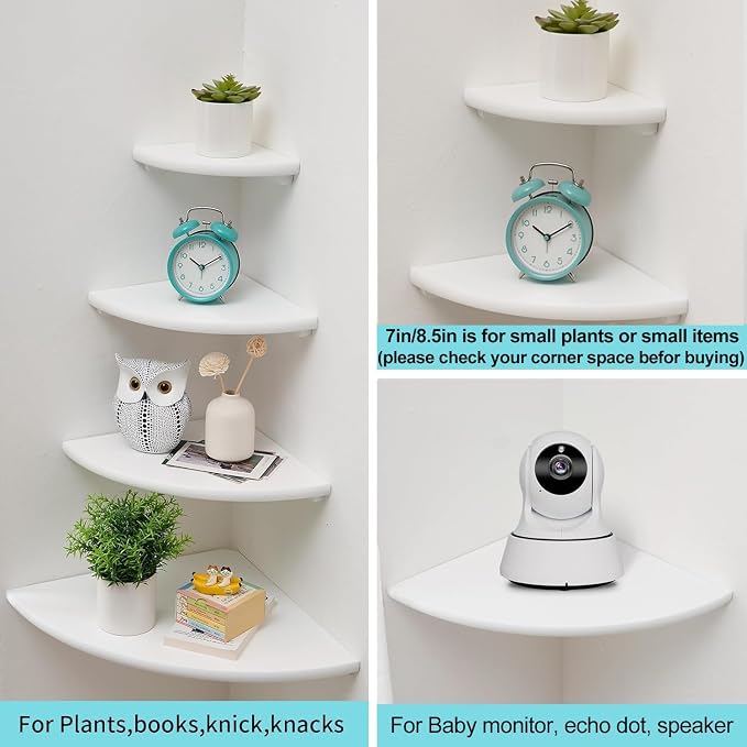 Corner Shelf, Round End Wall Mount Display Shelf - Image 3