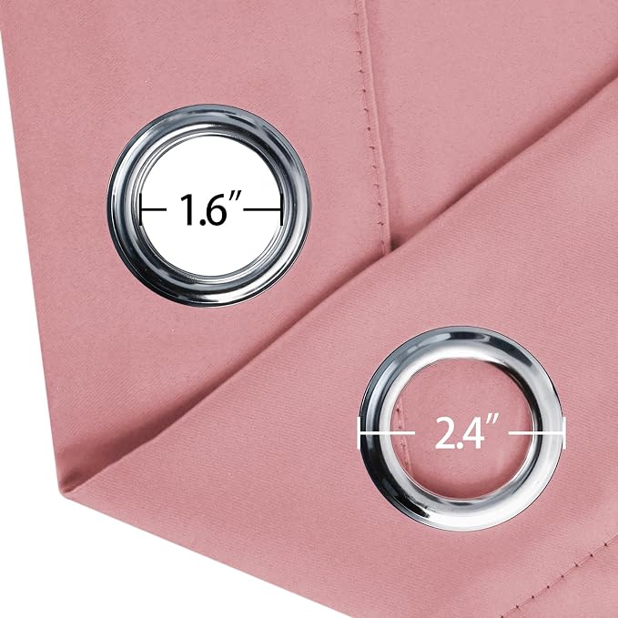 LEMOMO Pink Thermal Blackout Curtains/42 x 72 Inch/Set of 2 Panels Room - Image 5