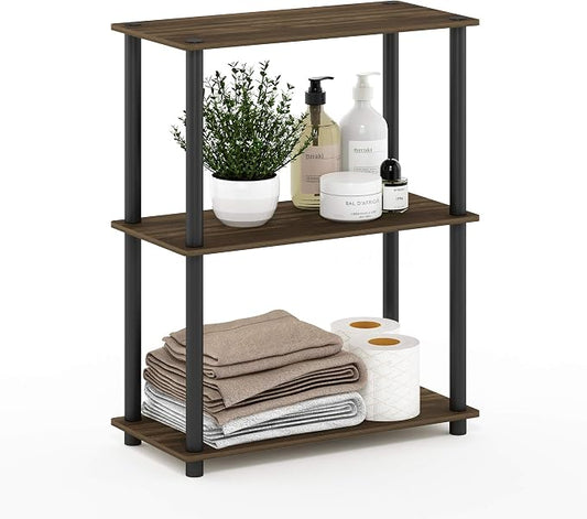 Furinno TURN-N-TUBE Storage Shelves, 3-Tier Book Shelf, Corner Shelf, Toolless by Furinno-FitsYourSpaceFitsYourBudget