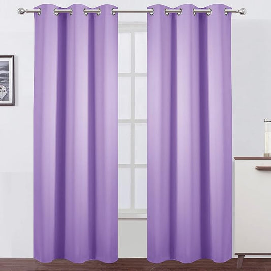 LEMOMO Blackout Curtains 42 x 84 inch/Lavender Curtains Set of 2 Panels/Thermal by Lemomo