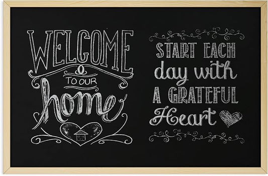 U Brands Chalkboard, Birch Wood Frame, Wall Mountable, Dry Erase Board by UBrands