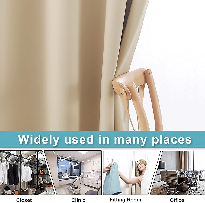 RYB HOME Blackout Room Divider Curtains Thermal Insulated Energy Efficiency - Image 4