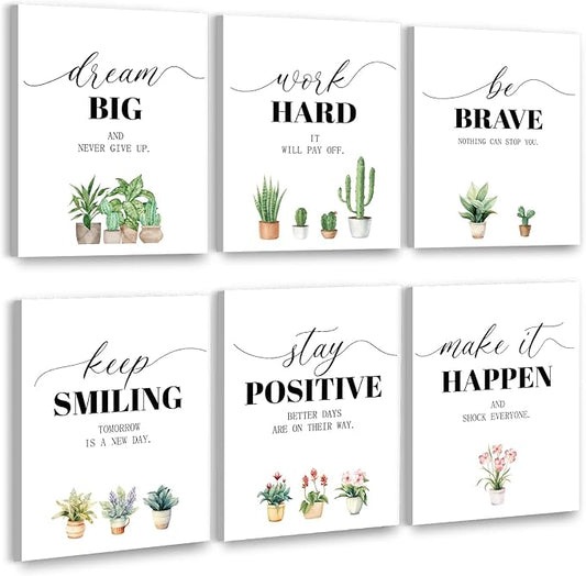 Coume 6 Pack Art Acoustic Panels 12" x 16" Inspirational Self Adhesive by Surlontye