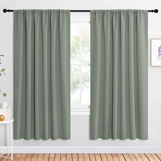 NICETOWN 2 Panels Blackout Curtains, Rod Pocket Window Curtains Room Darkning by NICETOWN
