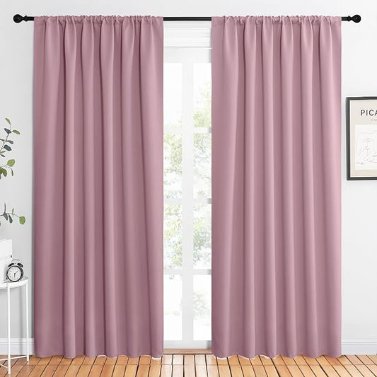 NICETOWN 2 Panels Blackout Curtains, Rod Pocket Thermal Insulated Drapes 84 by NICETOWN