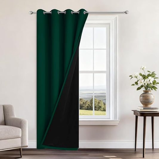 Yakamok 100% Blackout Curtains 84 Inches Long, 2 Thick Layers Heat and Full by Yakamok