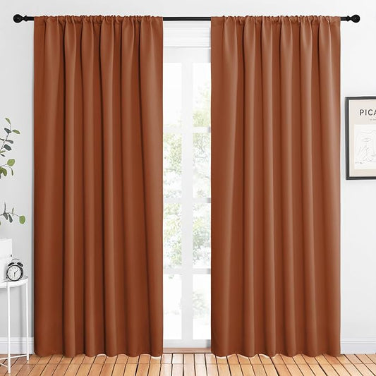 NICETOWN 2 Panels Blackout Curtains, Rod Pocket Thermal Insulated Drapes 84 by NICETOWN