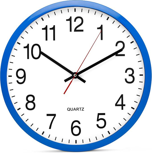 Bernhard Products Blue Wall Clock, Silent Non Ticking by BernhardProducts