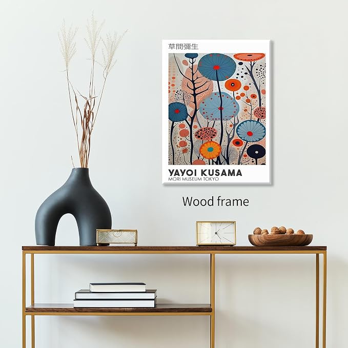 Yayoi Kusama Framed Wall Art 16x24in Vintage Japanese Painting Posters Tokyo - Image 5