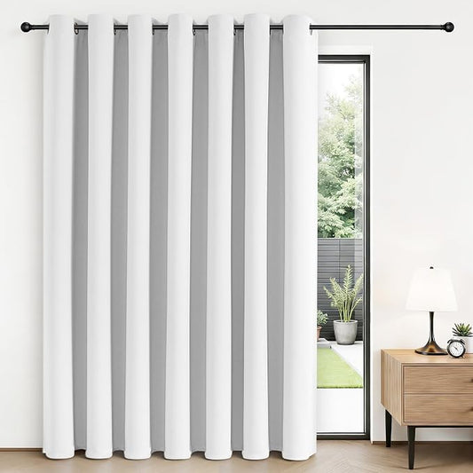 Joydeco Blackout Patio Sliding Door Curtains 84 Inches Long, Grommet Privacy by JOYDECO