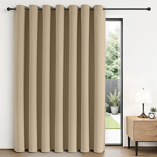 Joydeco Blackout Patio Sliding Door Curtains 72 Inches Long, Grommet Privacy by JOYDECO