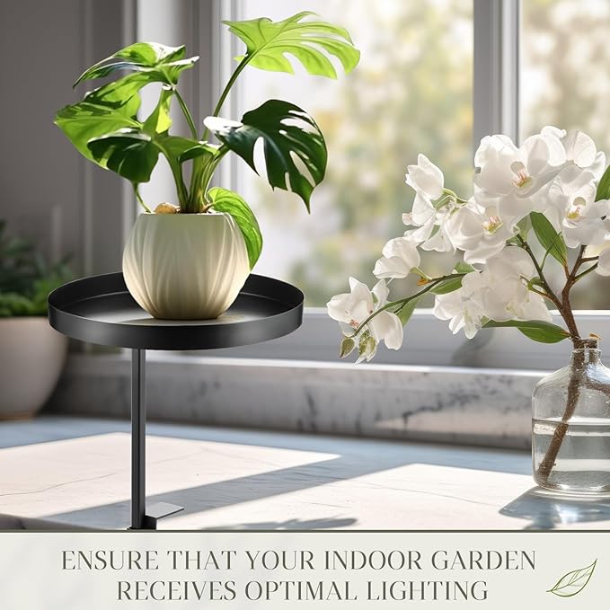 1 Pcs Window Sill Plant Shelf 5.7''D x 12.4''H Adjustable Window Shelf Windowsill Clamp Tray for Indoor Plants Metal Windowsill Extension Tray Planter Floating Shelves for Indoor Outdoor