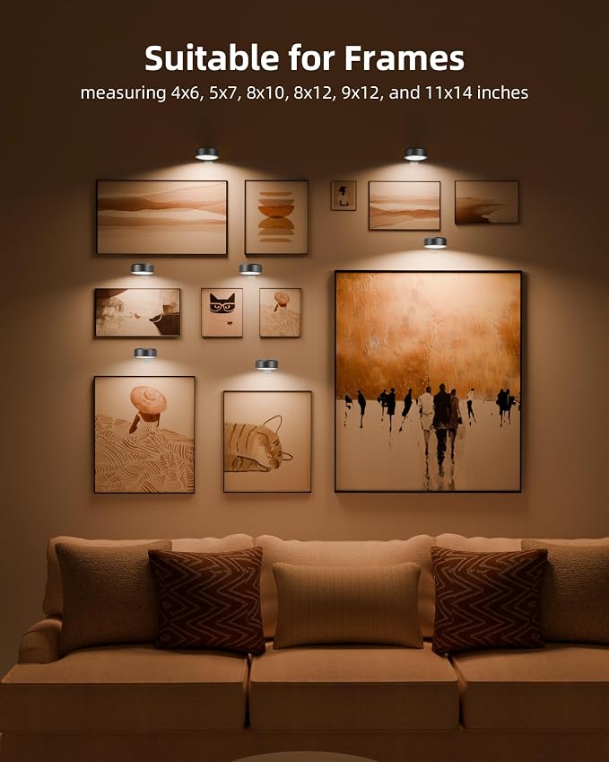 EZVALO Picture Lights for Wall, Rechargeable Battery Magnetic Poster Lights - Image 7