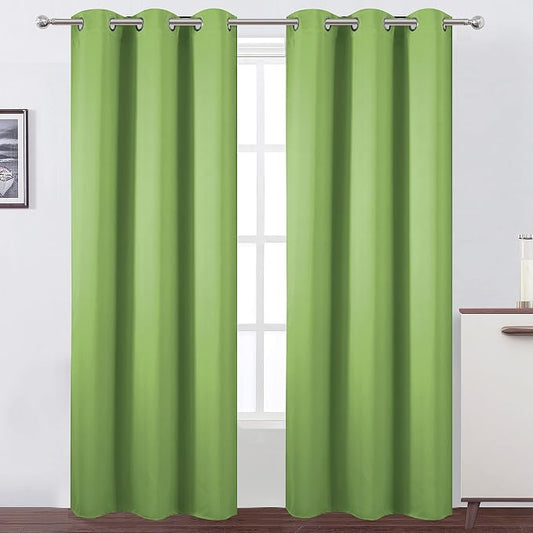 LEMOMO Light Green Thermal Blackout Curtains/42 x 95 Inch/Set of 2 Panels Room by Lemomo