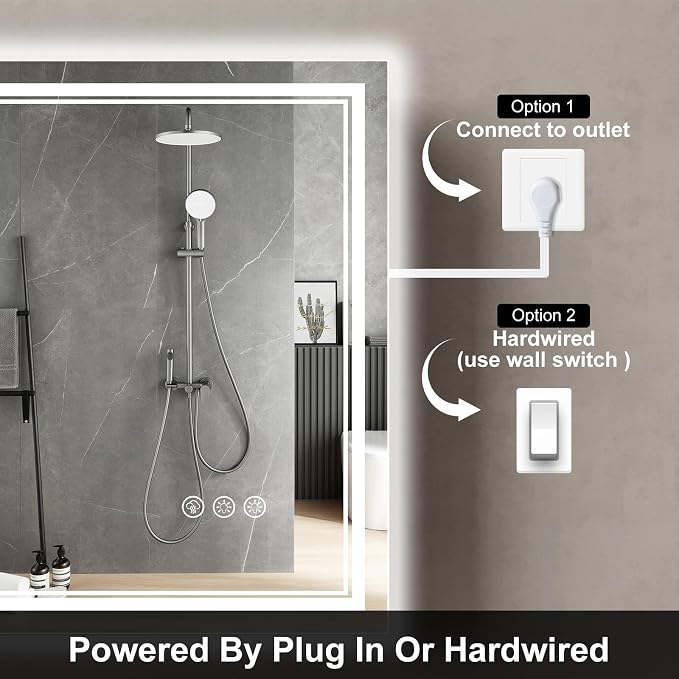 Ratsamee 60x40 Inch LED Bathroom Mirror - Image 6