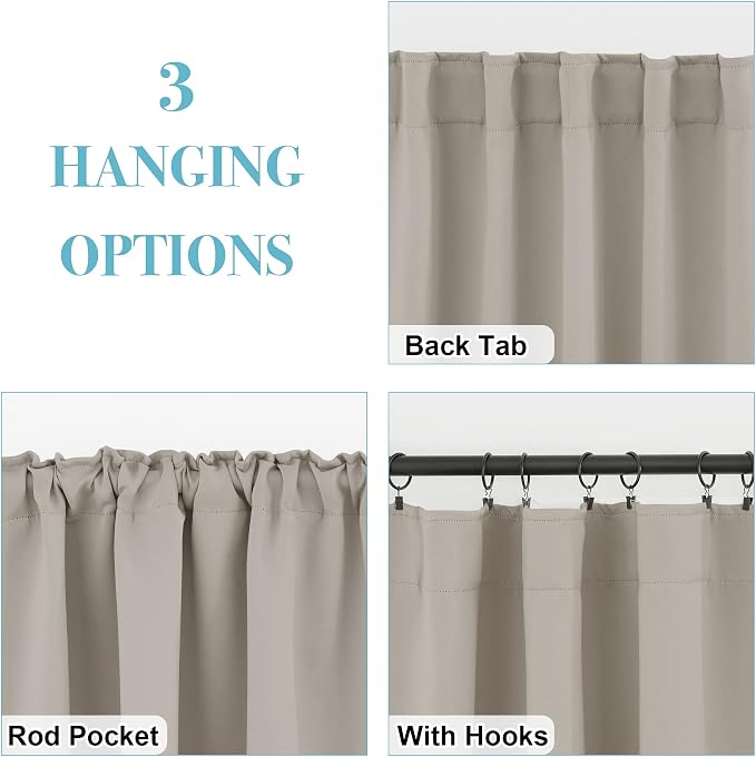 RYB HOME Blackout Curtains 80 inches Long Thermal Insulating Large Window - Image 7