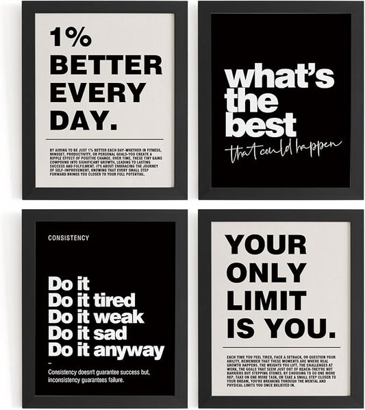DSHFG Motivational Inspirational Office Wall Art Decor Prints Set of 4 by Unknown