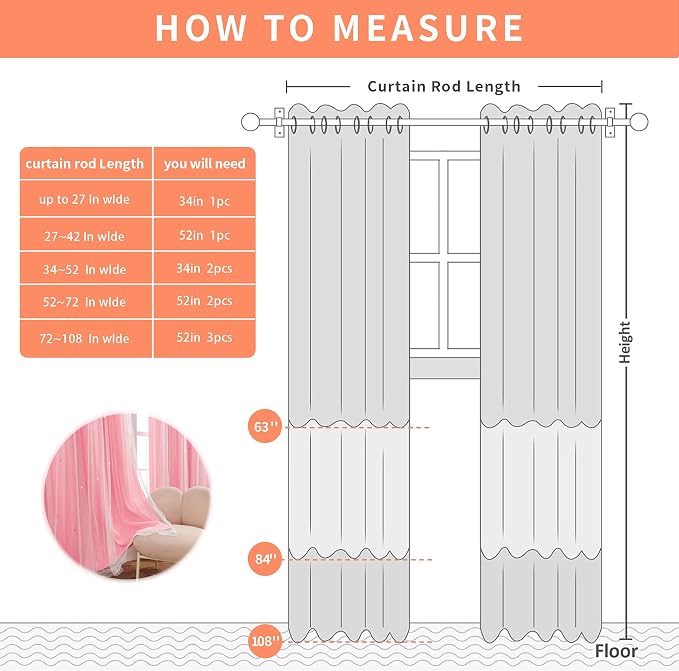 XiDi Curtains for Bedroom Decor Pink34/90/1 US - Image 7