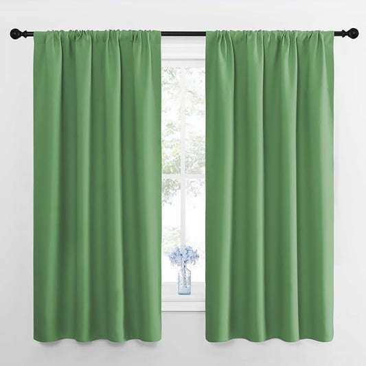 NICETOWN RV Blackout Curtains for Camper Windows, Froest Green, Short Blackout by NICETOWN