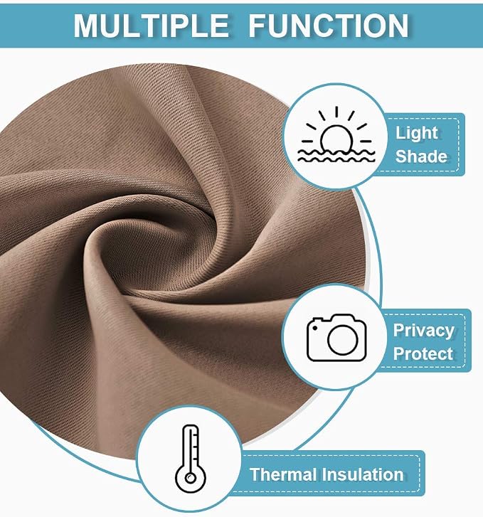 RYB HOME Blackout Curtains for Living Room, Thermal Insulated Soundproof Drapes - Image 5