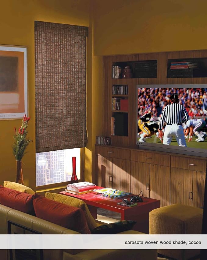 Cordless Woven Wood Roman Shades, 47W x 72H, Hatteras Cocoa, Sizes 20-72 Wide - Image 4