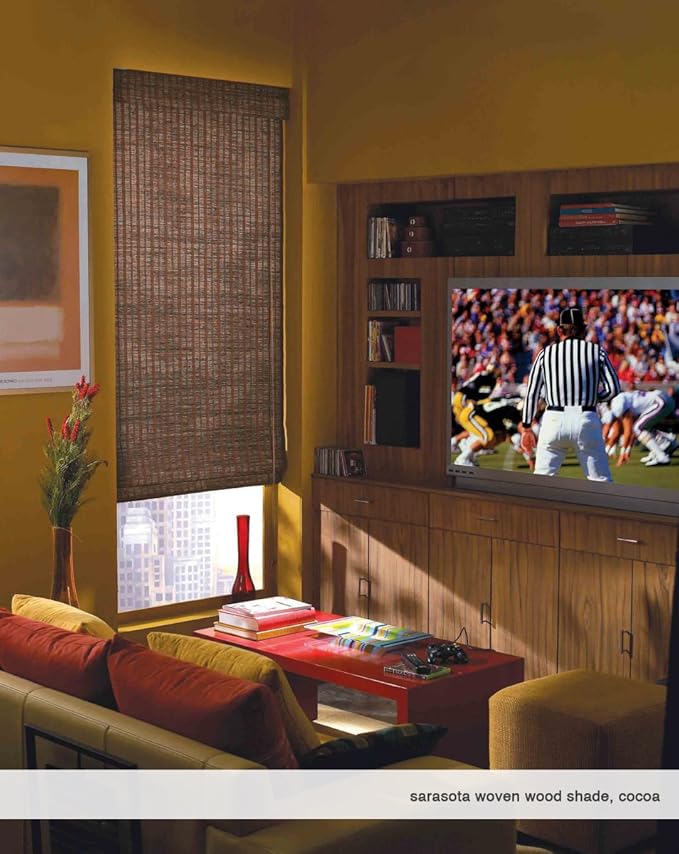 Cordless Woven Wood Roman Shades, 71W x 60H, Hatteras Camel, Sizes 20-72 Wide - Image 4