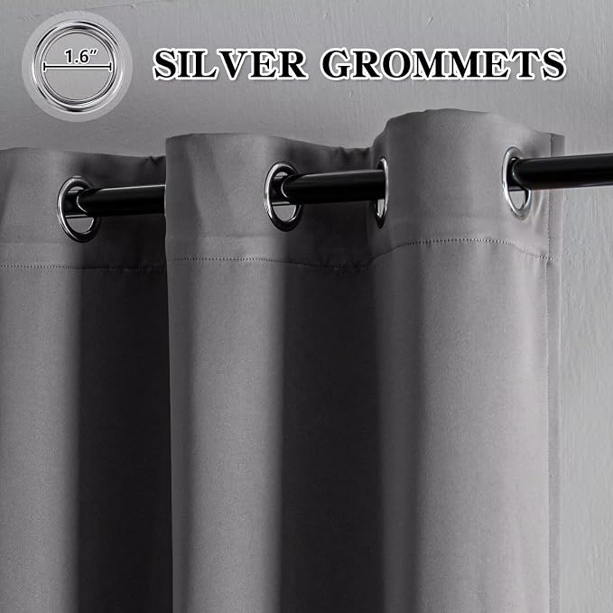 IGEMAEVE Blackout Curtains 90 Inch Length 2 Panels Set, Grommet Energy Saving - Image 2