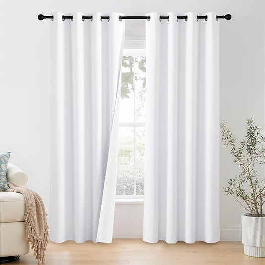 NICETOWN 100% Blackout Window Curtain Panels 86 inch Length by NICETOWN