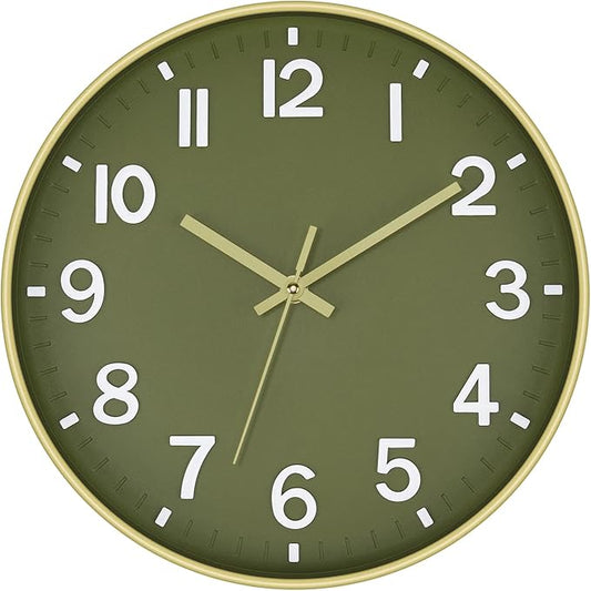 Foxtop Modern Wall Clock Silent Non-Ticking Battery Operated Round Quartz 12 by Foxtop
