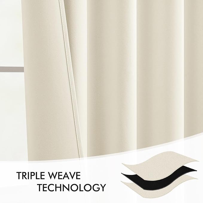 MIULEE Birch Back Tab Blackout Curtains 72 Inches Long 2 Panels Set - Image 7