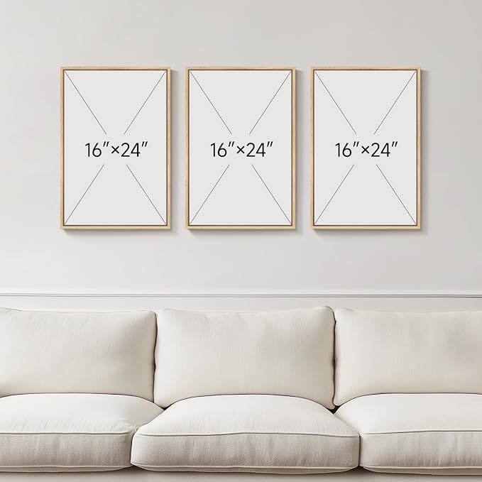 Framed Neutral Botanical Wall Art Set of 3, Minimalist Contemporary Floral Line - Image 3