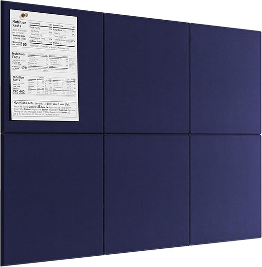 MaxGear Large Cork Board for Wall 36" x 24", Dark Blue Bulletin Board, 6 Pack by MaxGear