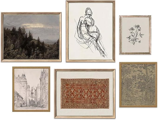 Vintage Eclectic Wall Art Prints Set of 6 Abstract Art Prints Retro Maximalist by SHEWANT+ART