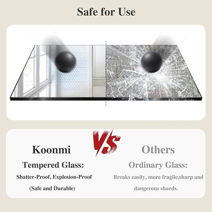Koonmi Black Rectangle Wall Mirror, 24x32 Inch Bathroom Mirror, Aluminum Frame - Image 5